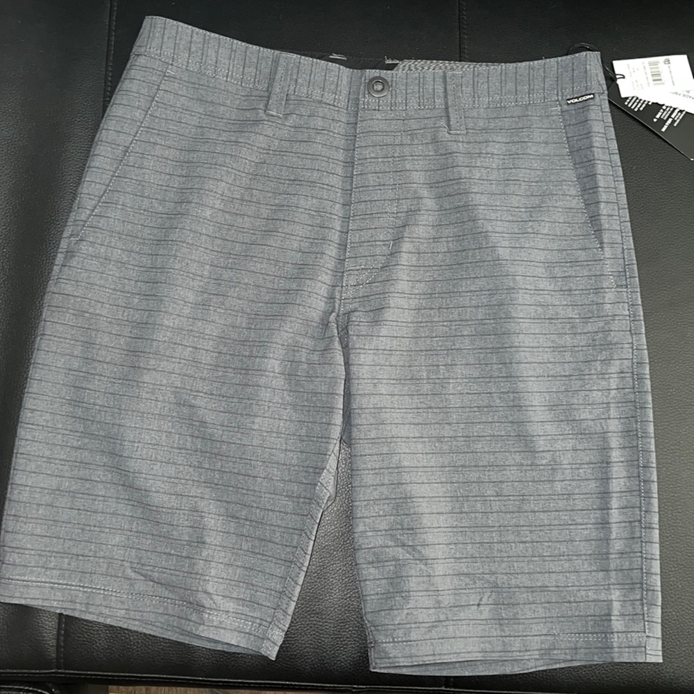 FRICKIN SURF N' TURF STATIC SHORTS - CHARCOAL HEATHER STRIPES